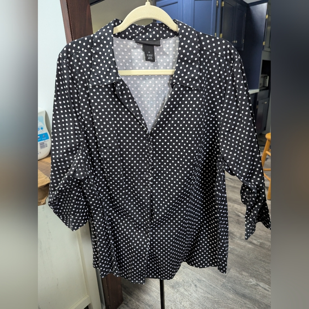 Polka Dot Black Blouse